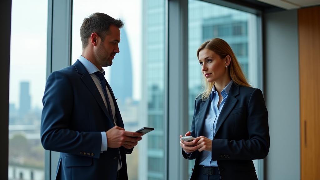 Executive discussion in a modern London boardroom