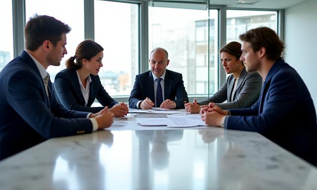 Consultants collaborating in a modern London office